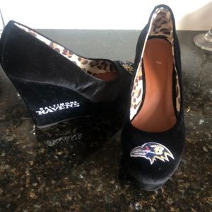 Baltimore Ravens shoes wedge heel